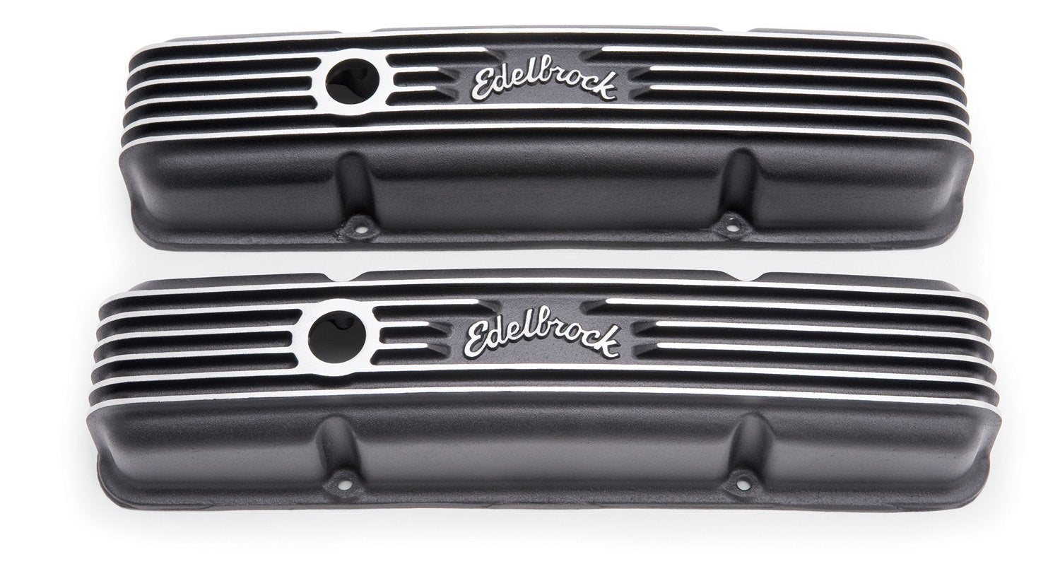 Edelbrock Valve Cover 41433 For Use w/59 Through 86 Small Block Chevy 1 Oil Hole Black Finish