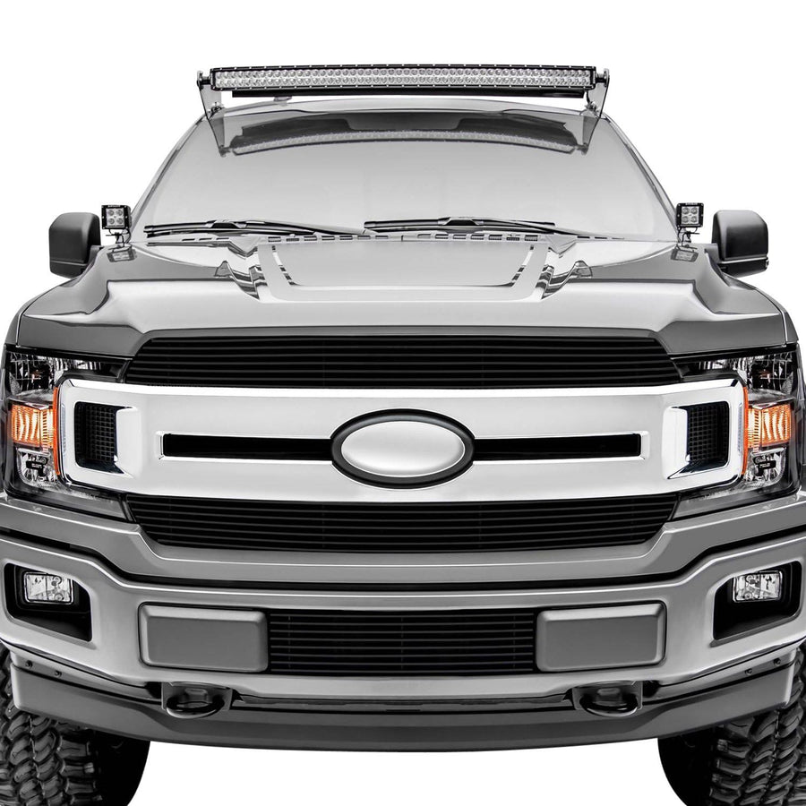 T-Rex Grilles F-150 2018-2020 XLT, Lariat Billet Grille, Black, 2 Pc, Insert, Does Not Fit Vehicles with Camera - PN #20571B