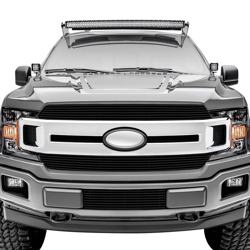 T-Rex Grilles F-150 2018-2020 XLT, Lariat Billet Grille, Black, 2 Pc, Insert, Does Not Fit Vehicles with Camera - PN #20571B