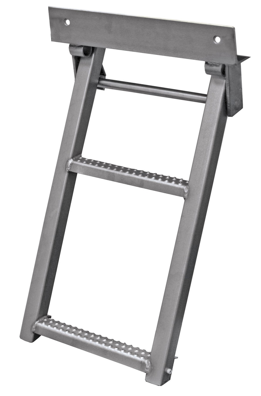 Stainless Steel Buyers Products RS2SS 2-Rung Retractable Truck Step, 17.38 x 30.25 Inch, Non-Slip Treads, 14 Inch Bolt Center, 400 lb Capacity, Finish, Folds Away, Durable for Trucks & Trailers