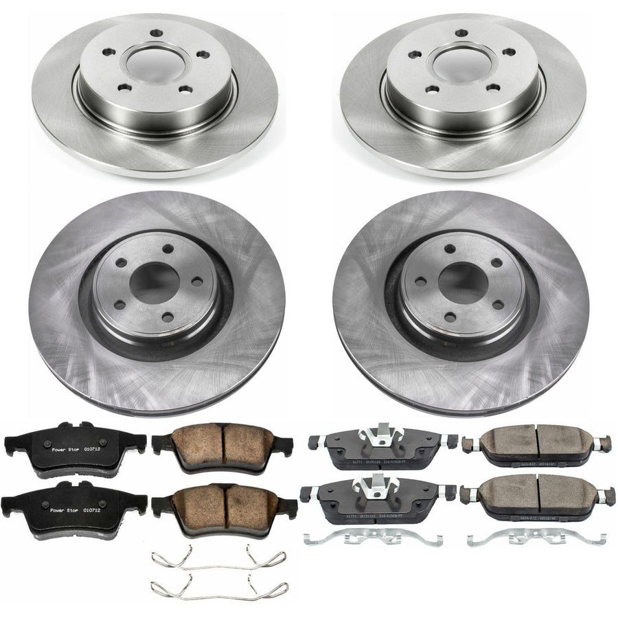 Power Stop KOE7233 Replacement Brake Kit-OE Front and Rear Brake Rotors & Ceramic Pads For Ford Focus 2015-2018 [Model Specific]