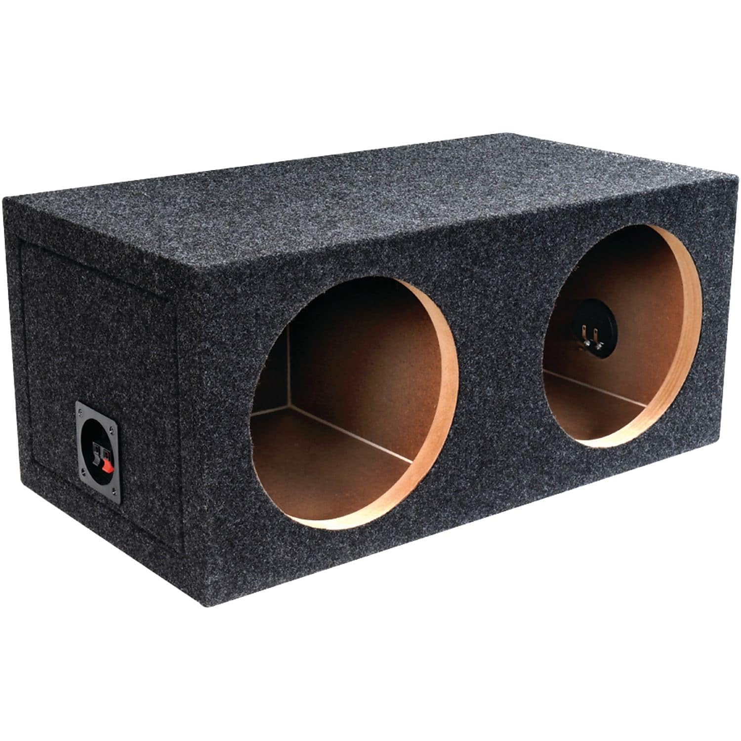 BBox Atrend E10D Dual 10" Sealed Carpeted Subwoofer Enclosure, Black