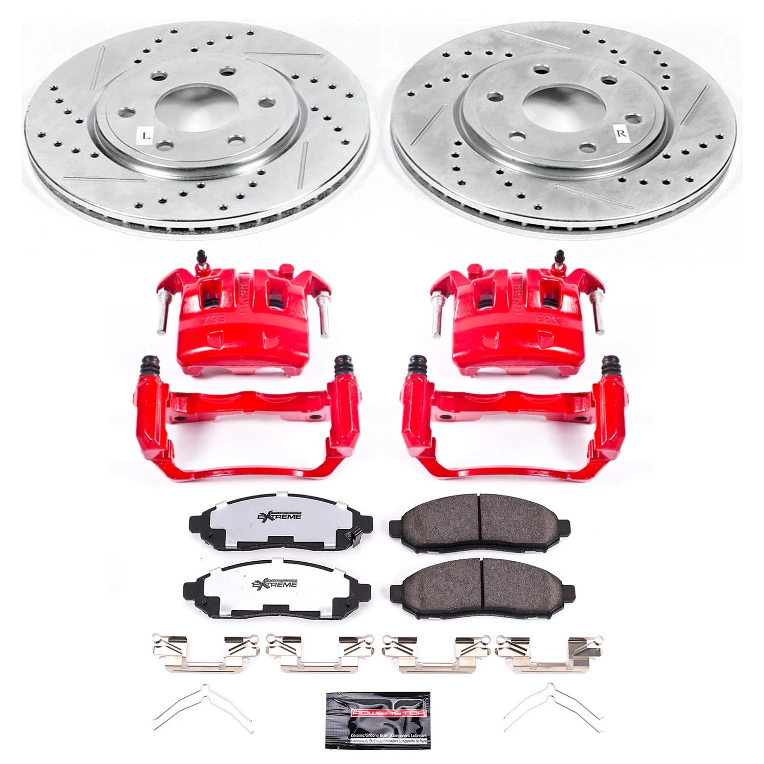 Power Stop Rotor, Pad and Caliper KC4611-36 Brake Kit For Nissan Frontier 2005-2015, Suzuki Equator 2009-2012 [Model Specific]