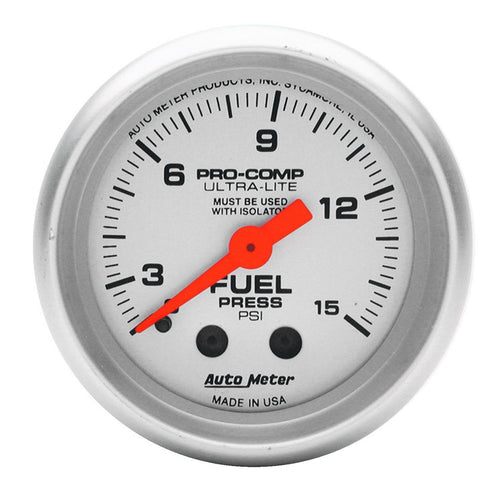 Auto Meter Ultra-Lite 4311 Mechanical Fuel Pressure Gauge, 2-1/16" (52.4mm)