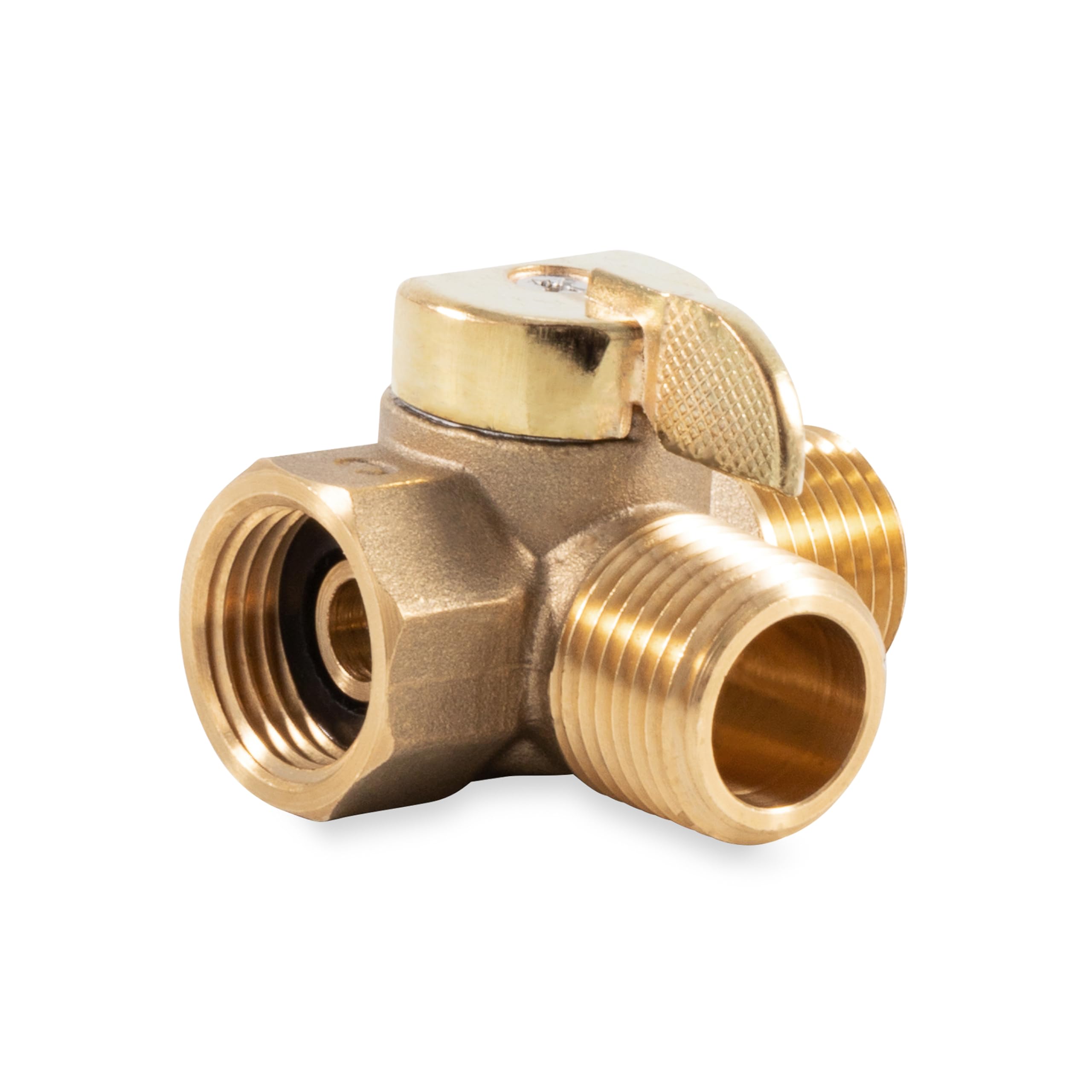 3-Way Valve Camco Replacement for RV Winterization Water Heater by-Pass Kit - Heavy Duty Brass Construction - Easy Non-Restricted Flow & Installs Easy (37463)
