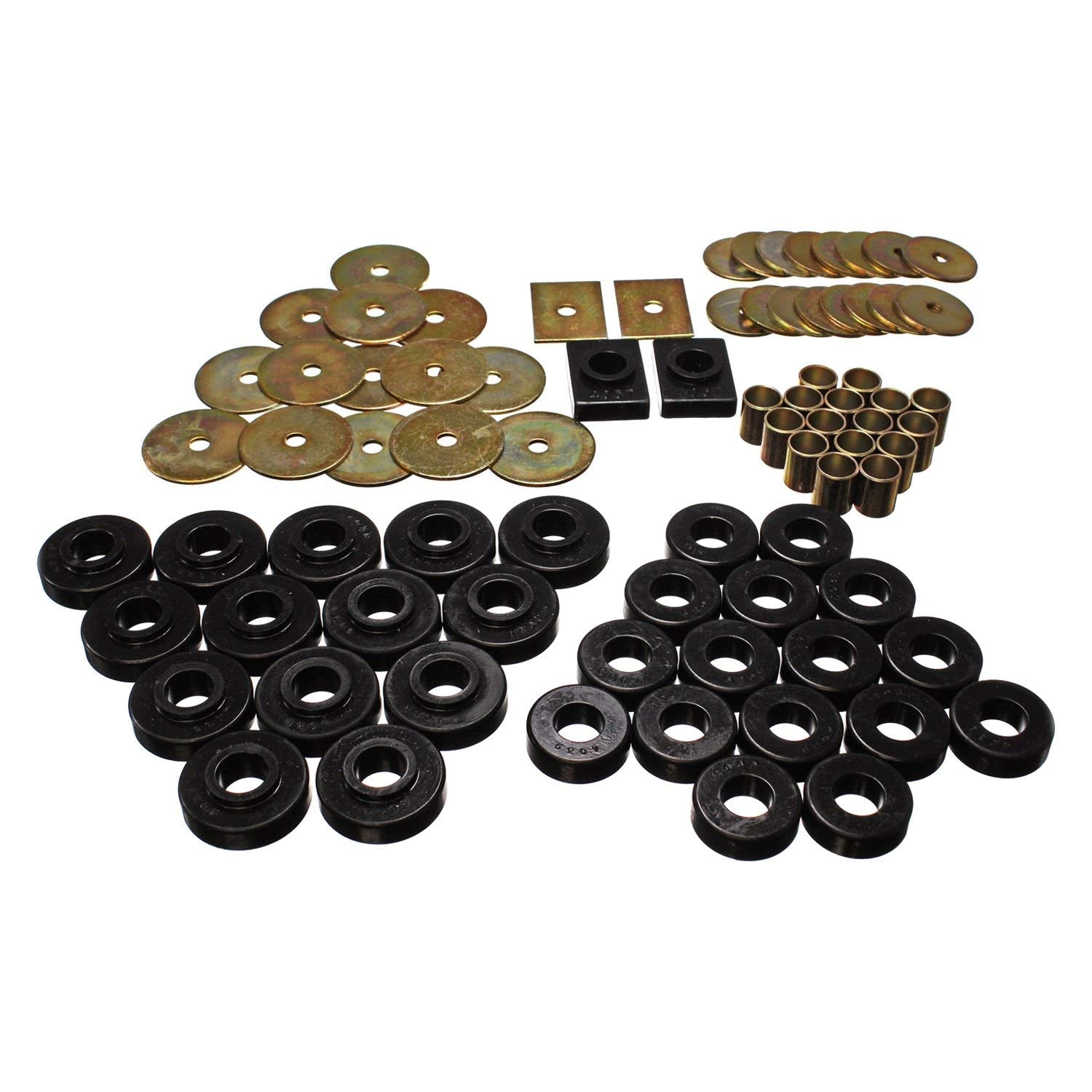Energy Suspension Body Bushings 34120G - Body Mount Bushings - Polyurethane - Black - Chevy - Bel Air - One-Fifty - Two-Ten Series - Set of 32