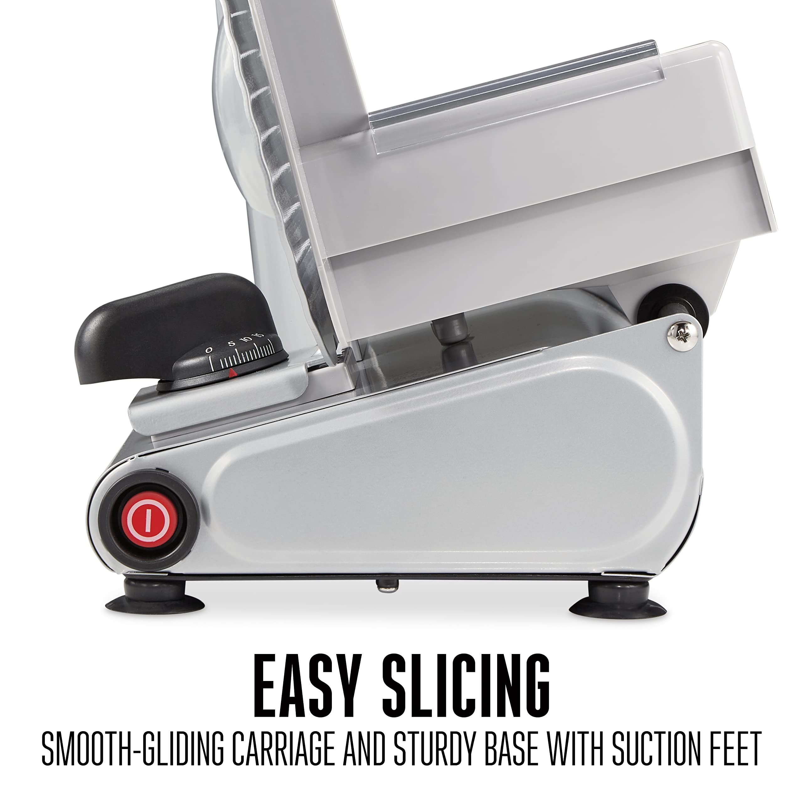 Weston Deli & Food Slicer Electric Meat Cutting Machine, Adjustable Slice Thickness, Non-Slip Suction Feet, Removable 7.5" Stainless Steel Blade, Easy to Clean (61-0750-W)