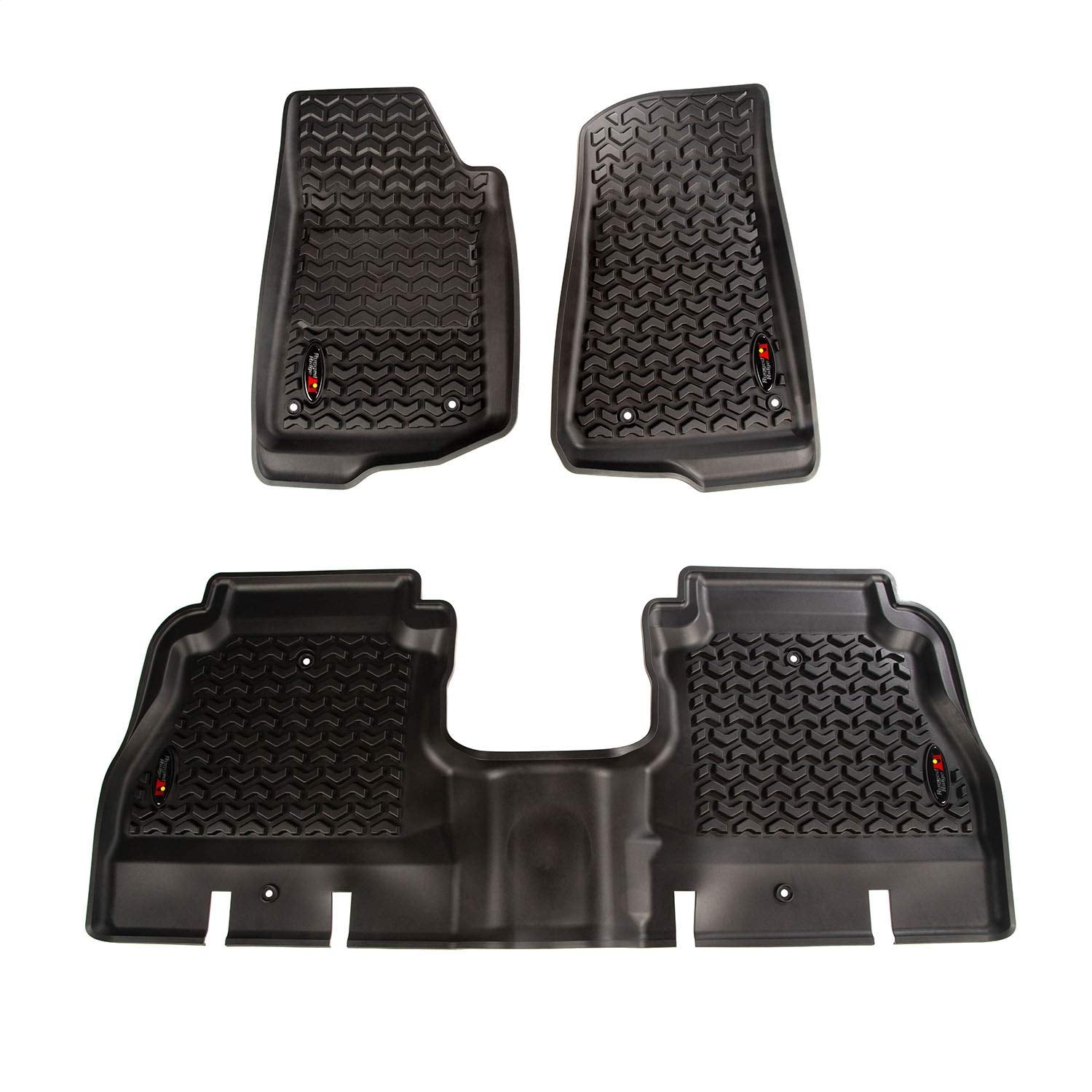 Rugged Ridge Floor Liner Set | Jeep Wrangler JLU for Front & Rear, 3-Piece Set, All-Terrain, Black | 12987.05 | Fits 2018-2025 Jeep Wrangler JLU 4-Door Excluding 4XE Models