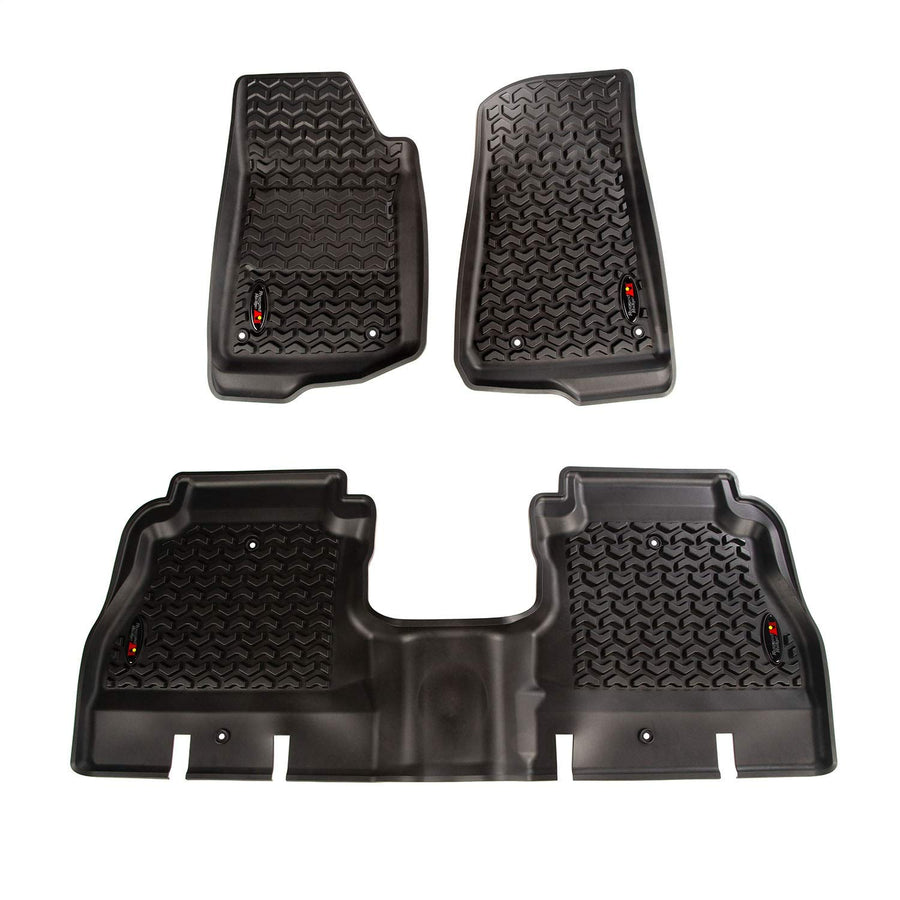 Rugged Ridge Floor Liner Set | Jeep Wrangler JLU for Front & Rear, 3-Piece Set, All-Terrain, Black | 12987.05 | Fits 2018-2025 Jeep Wrangler JLU 4-Door Excluding 4XE Models