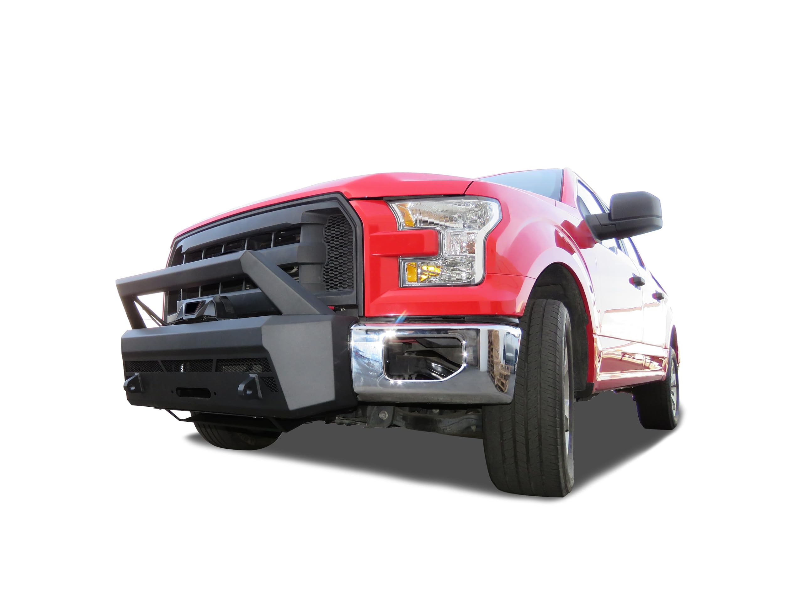 Heavy Duty Black Horse Armour III Front Winch Bumper Textured Black Compatible with 2015-2017 Ford F-150-AR3LHD40NL