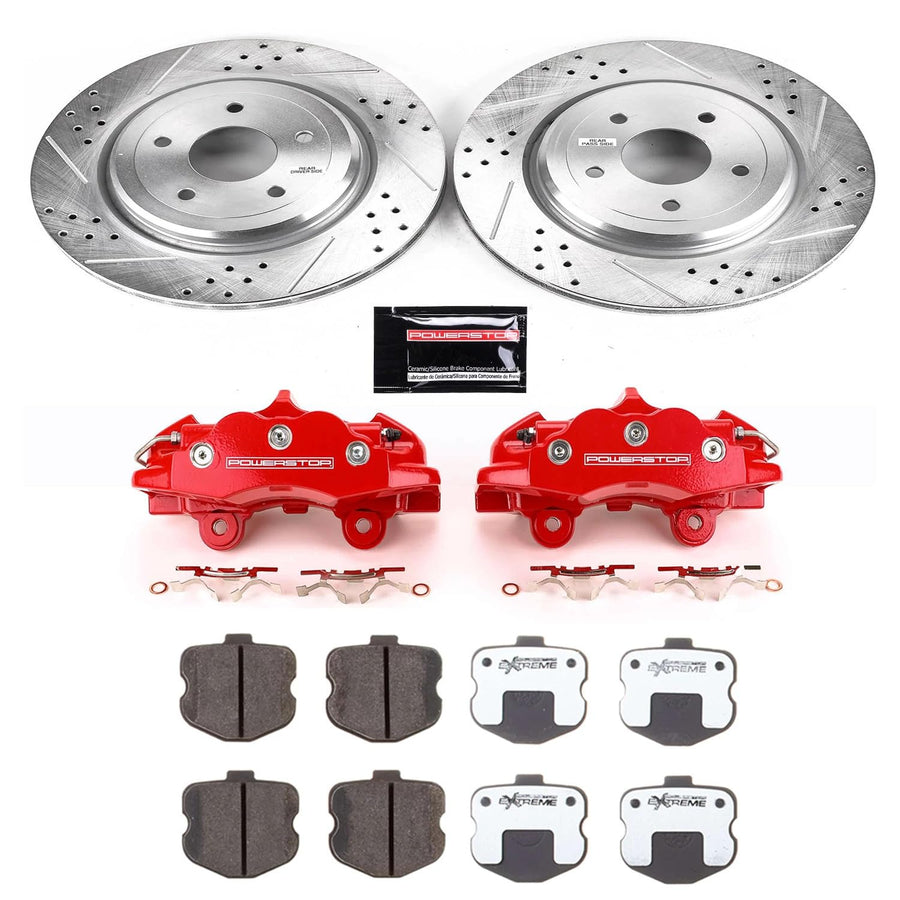 Power Stop Z26 Street Warrior KC1446-26 Rear Brake Caliper Kit-Brake Rotor, Brake Pads & Calipers For Chevrolet Corvette 2006-2013 [Model Specific]