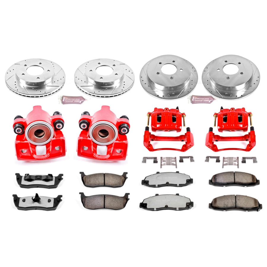 Power Stop Z36 KC1868-36 Front & Rear Truck and Tow Brake Kit with Calipers For Ford F-150 2000-2003, Ford F-150 Heritage 2004 [Model Specific]