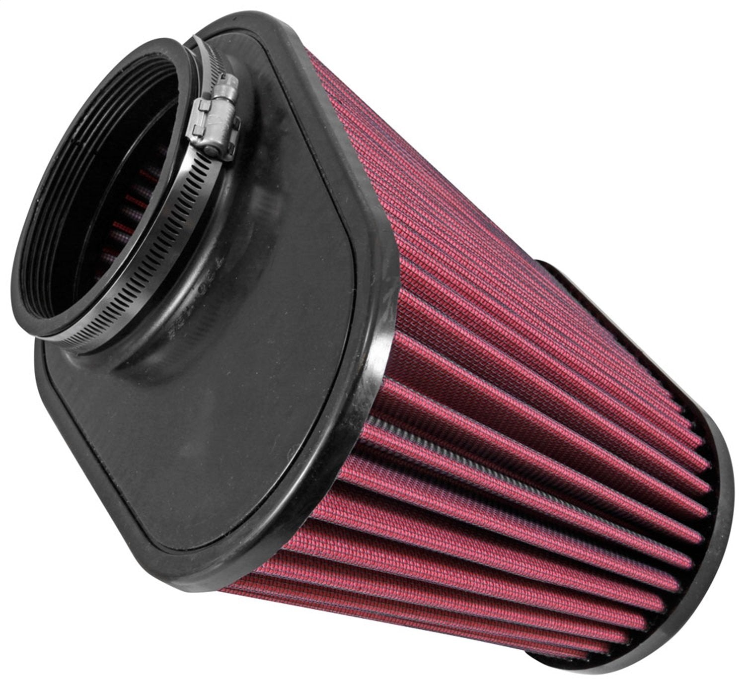 Airaid 721-128 Air Filter: Universal Clamp-On; 4.5 Inch (114 mm) Flange ID; 7.375 Inch (187 mm) Height; 11.5 x 7 Inch (292 mm x 178 mm) Base; 9 x 4.5 Inch (229 mm x114 mm) Top