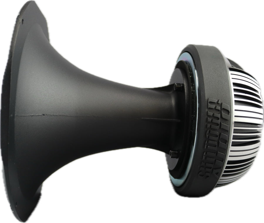 Sundown Audio 2" Throat SHFTL Super Horn Driver - 110W RMS (220W Program), 4 Ohm - 3" Voice Coil, Titanium Diaphragm, 118dB Sensitivity, 600Hz-20kHz - Die-Cast Aluminum Horn