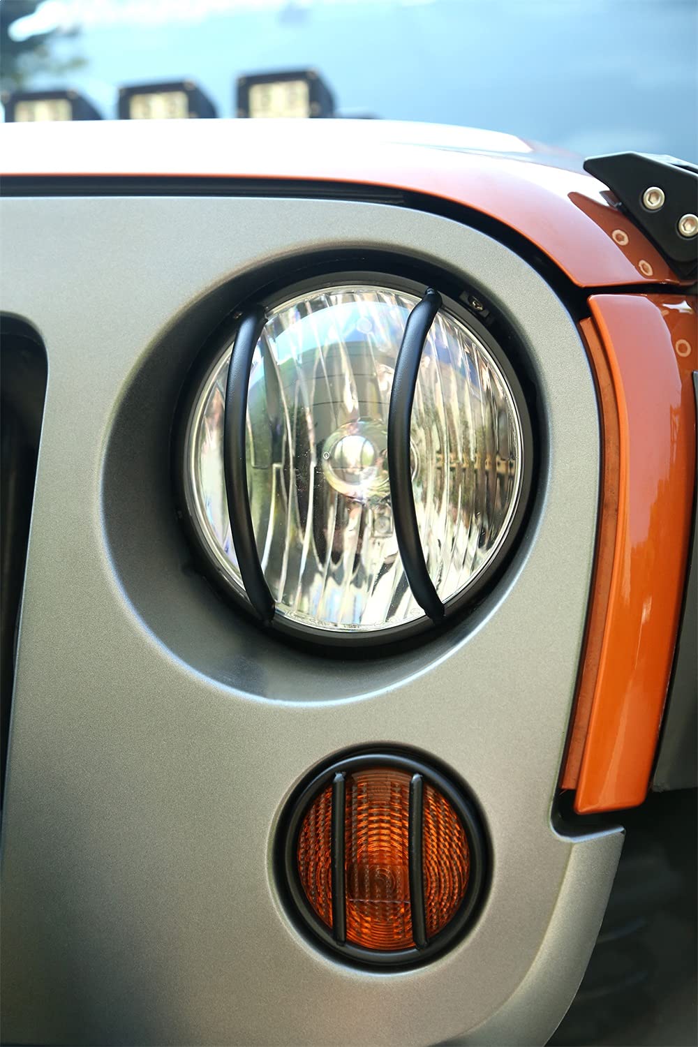 Euro Guard Kit, Rugged Ridge Headlight, Textured Black | 11230.11 | Fits 2007-2018 Jeep Wrangler JK