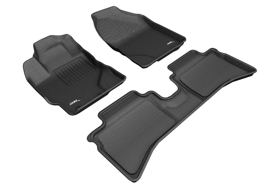 MAXpider 3D All-Weather Floor Mats for Toyota Prius C 2016-2019 Custom Fit Car Floor Liners, Kagu Series (1st & 2nd Row, Black)