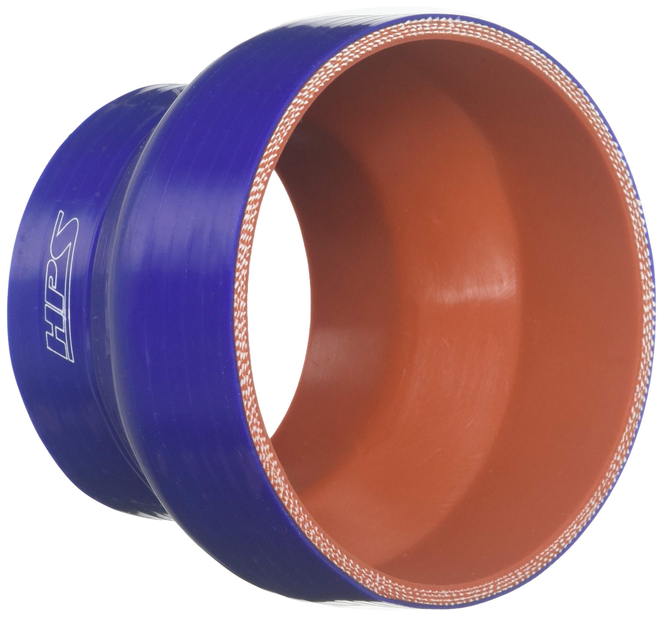 HPS Silicone HTSR-300-400-BLUE High Temperature 4-ply Reinforced Reducer Coupler Hose, 40 PSI Maximum Pressure, 3" Length, 3" > 4" ID, Blue
