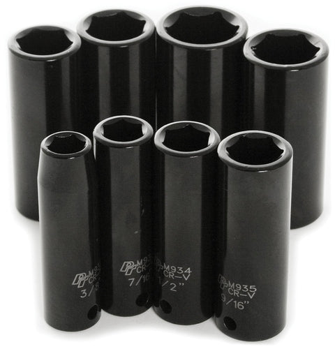 8 pc. Performance Tool 3/8" Dr. SAE Deep Impact Sockets - M594DB