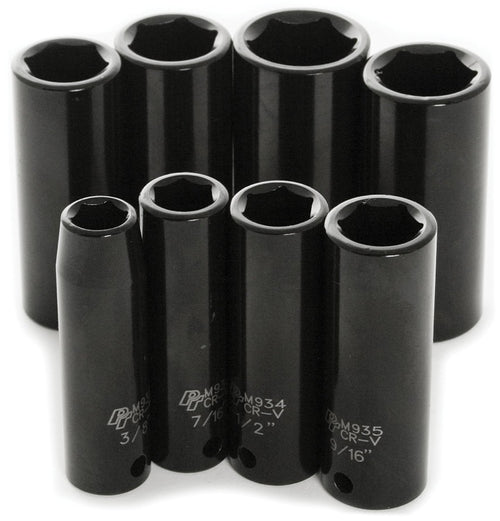 8 pc. Performance Tool 3/8" Dr. SAE Deep Impact Sockets - M594DB