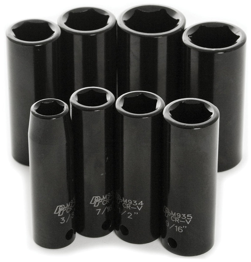 8 pc. Performance Tool 3/8" Dr. SAE Deep Impact Sockets - M594DB