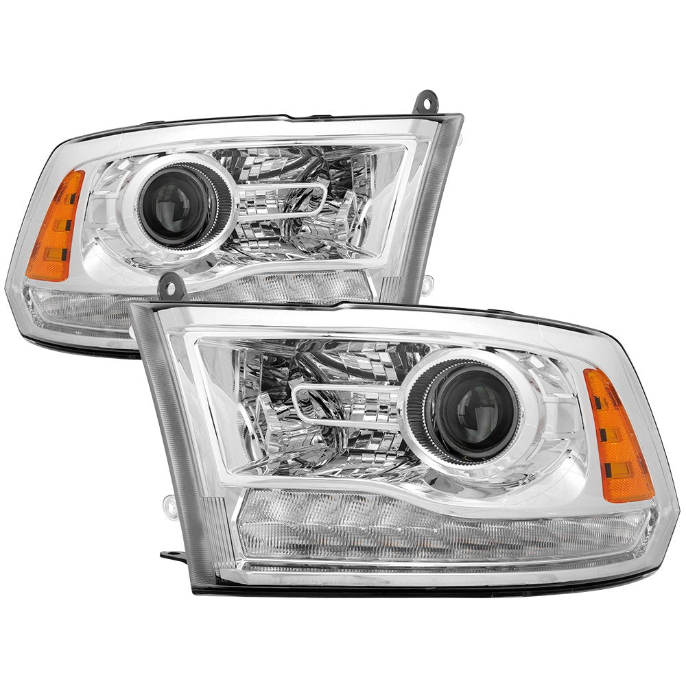 Halogen Models Xtune for Dodge Ram 2013-2017 (Only Fit Models with factory projector LED style) OEM Style Headlights - Chrome