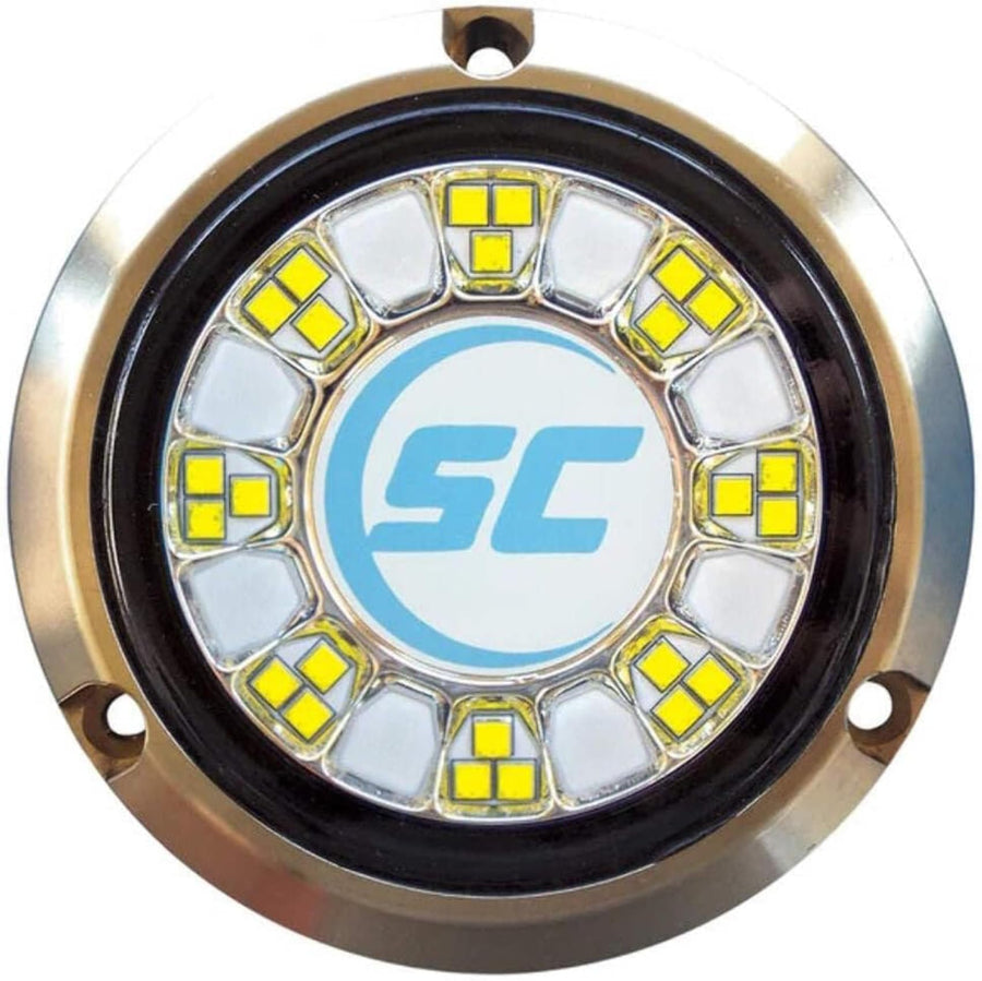 shadow-caster LED Underwater Boat Light SCR-24 - Dual Color Blue/White Combo - Bronze Housing - 90W Surface Mount - Tempered Glass Lens - IP68 Fully Submersible Waterproof