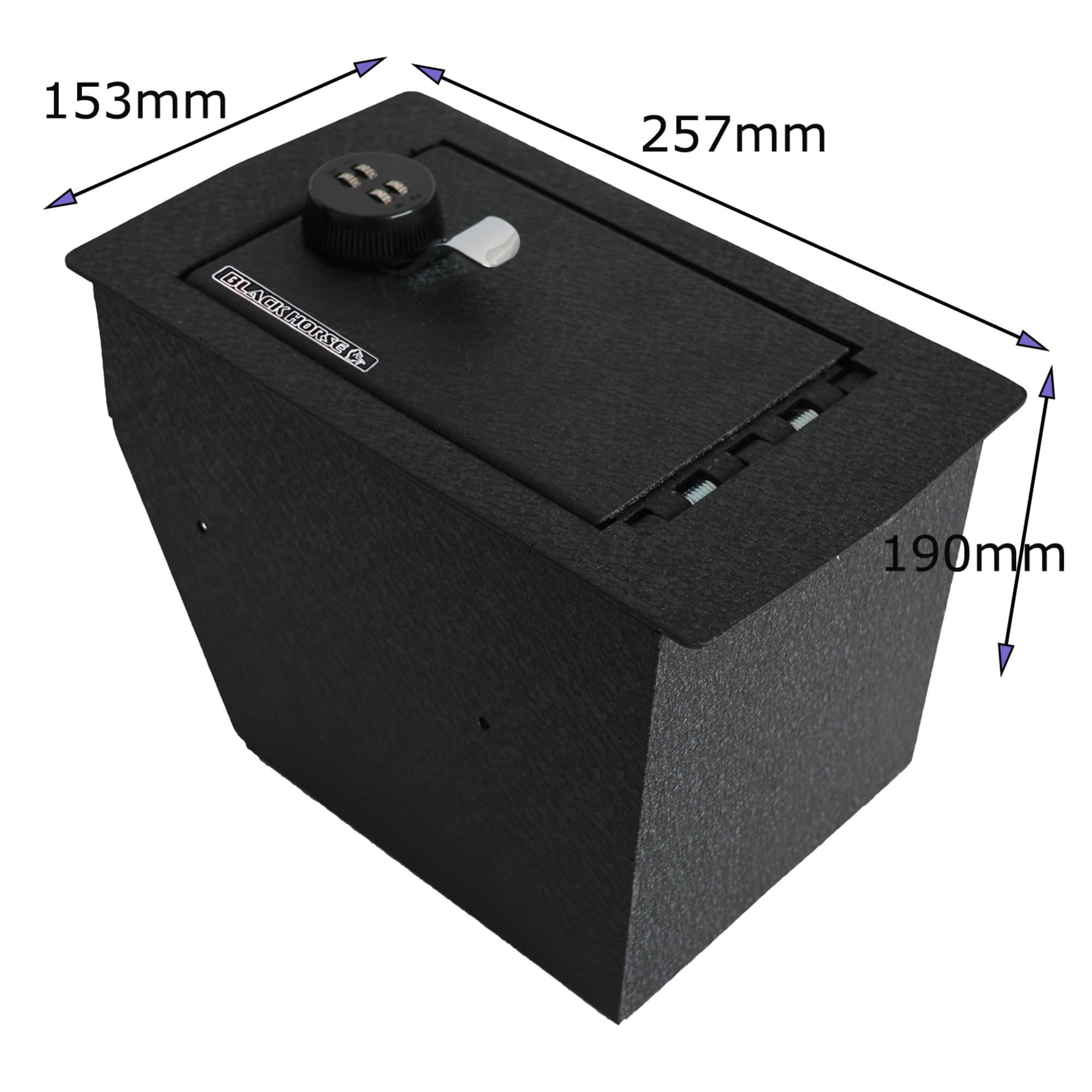 Center Console Safe Black Horse Security Lock Box, Black Gun Box Organizer, with 4 Digit Combination Resettable Lock Compatible with 2023-2024 Honda CR-V-ASHC02