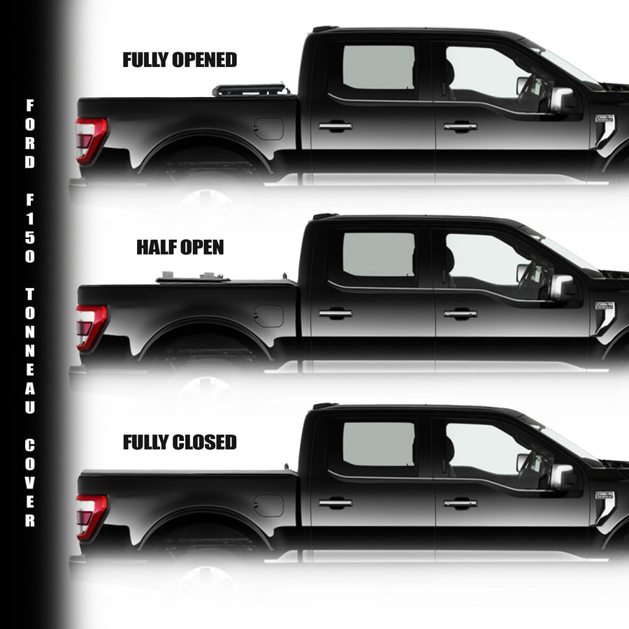 Low Profile Armordillo Hard Tri-Fold for 2015-2024 Ford F150 F-150 Bed Tonneau Cover / 2017-2024 Ford Raptor Bed Tonneau Cover fits 5.5 Ft (66") Bed | CoveRex TFX | 7162198
