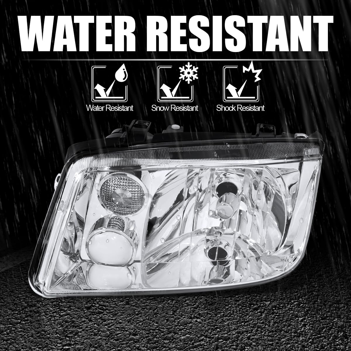 Clear SPEC-D TUNING w/o Built-in Fog Lights Compatible with 1999-2005 Volkswagen Jetta Bora Mk4 L+R Pair Head Light Lamp Assembly