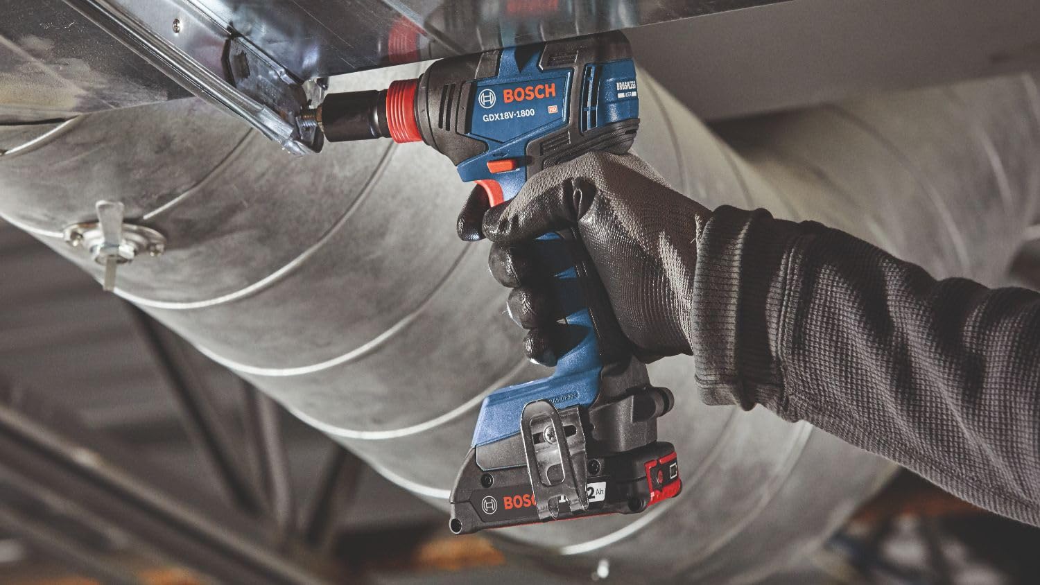 GXL18V-240B22 Bosch 18V 2-Tool Combo Kit with 1/2 In. Hammer Drill/Driver, Two-In-One 1/4 In. and 1/2 In. Bit/Socket Impact Driver/Wrench and (2) 2 Ah Standard Power Batteries