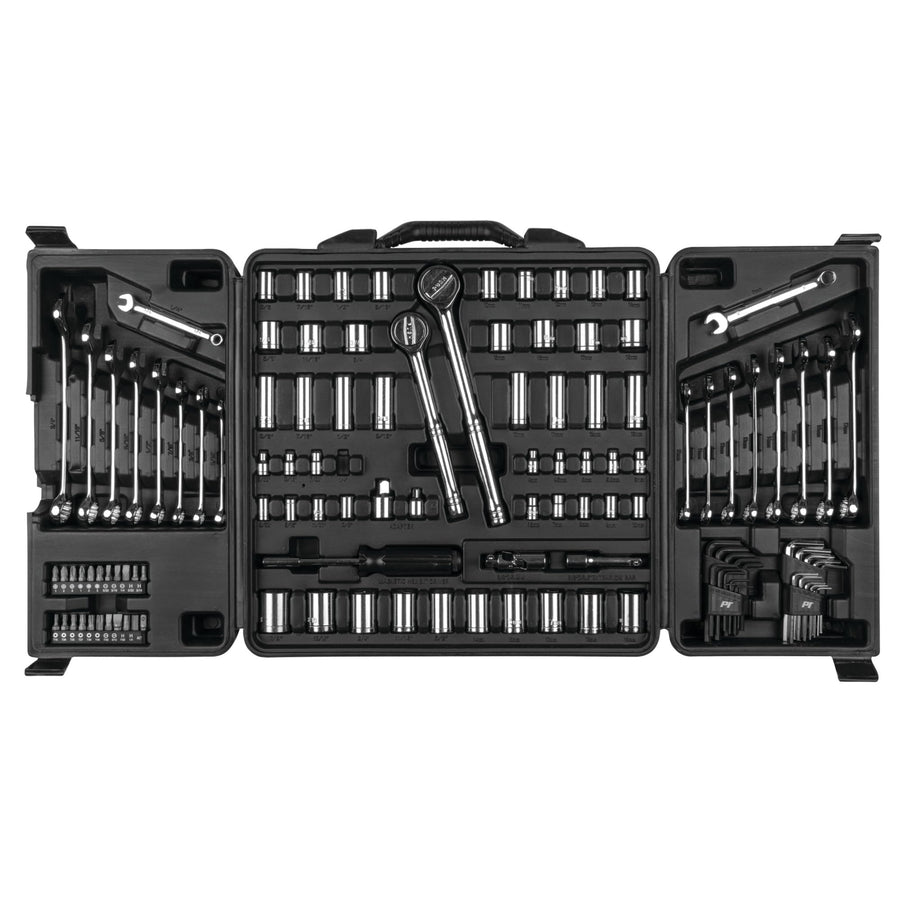 Tri-Fold Mechanic's Tool Set Performance Tool W1525 for Auto Repairs, Gray, 1/4-Inch, 3/8-Inch & 1/2-Inch Drive, 125 Pieces
