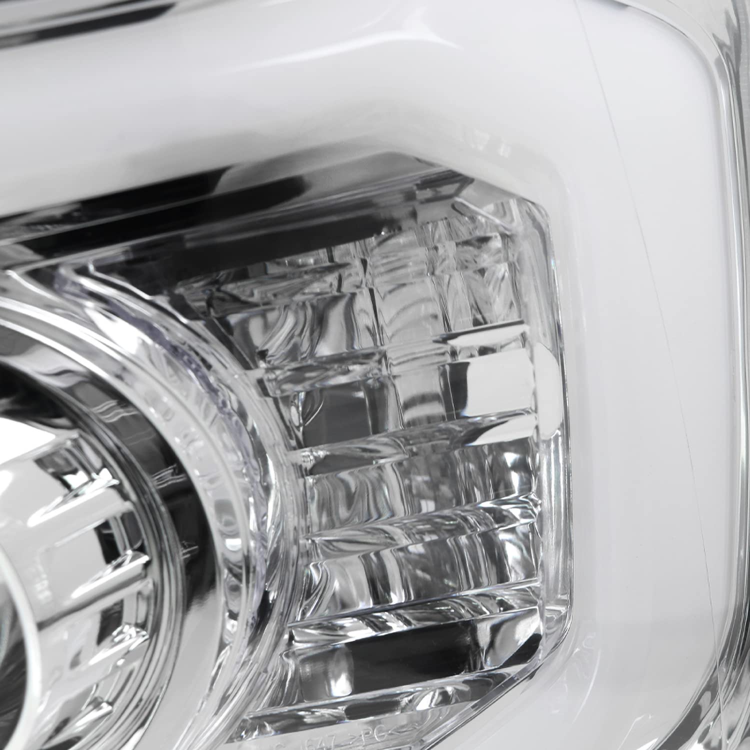 DRL LED Strip Projector Headlights SPEC-D TUNING Compatible with 2007-2014 Chevy Avalanche, Tahoe, Suburban 1500 2500, Left + Right Pair Headlamps Assembly