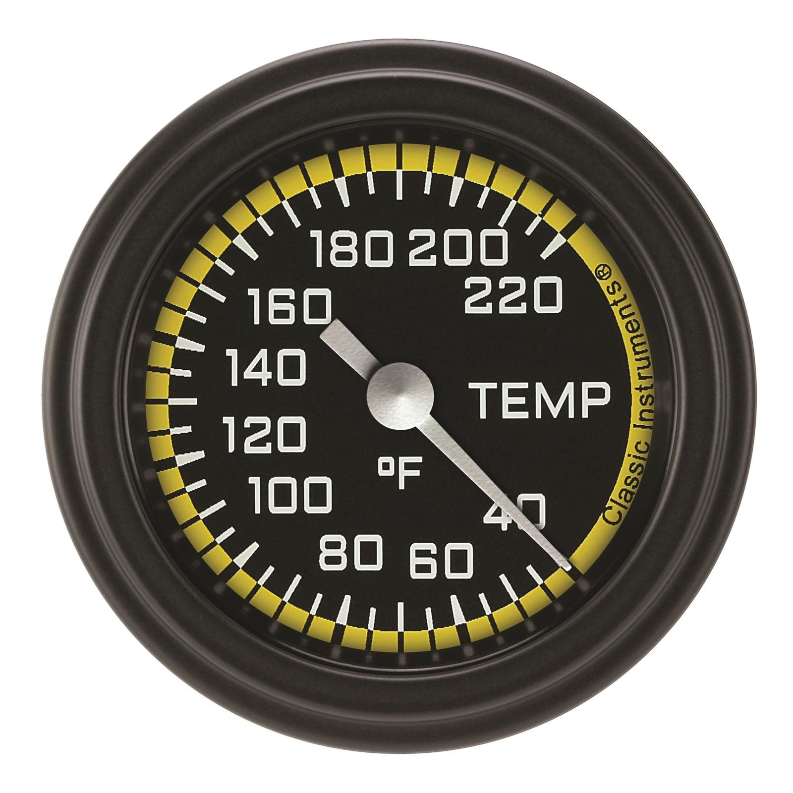 AX129YBLF Classic Instruments AutoCross Yellow 2-1/8" Stock Eliminator Temperature Gauge