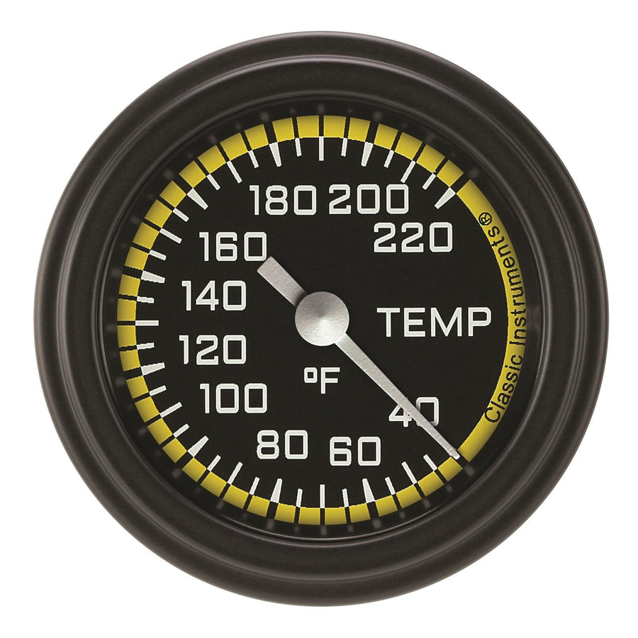 AX129YBLF Classic Instruments AutoCross Yellow 2-1/8" Stock Eliminator Temperature Gauge