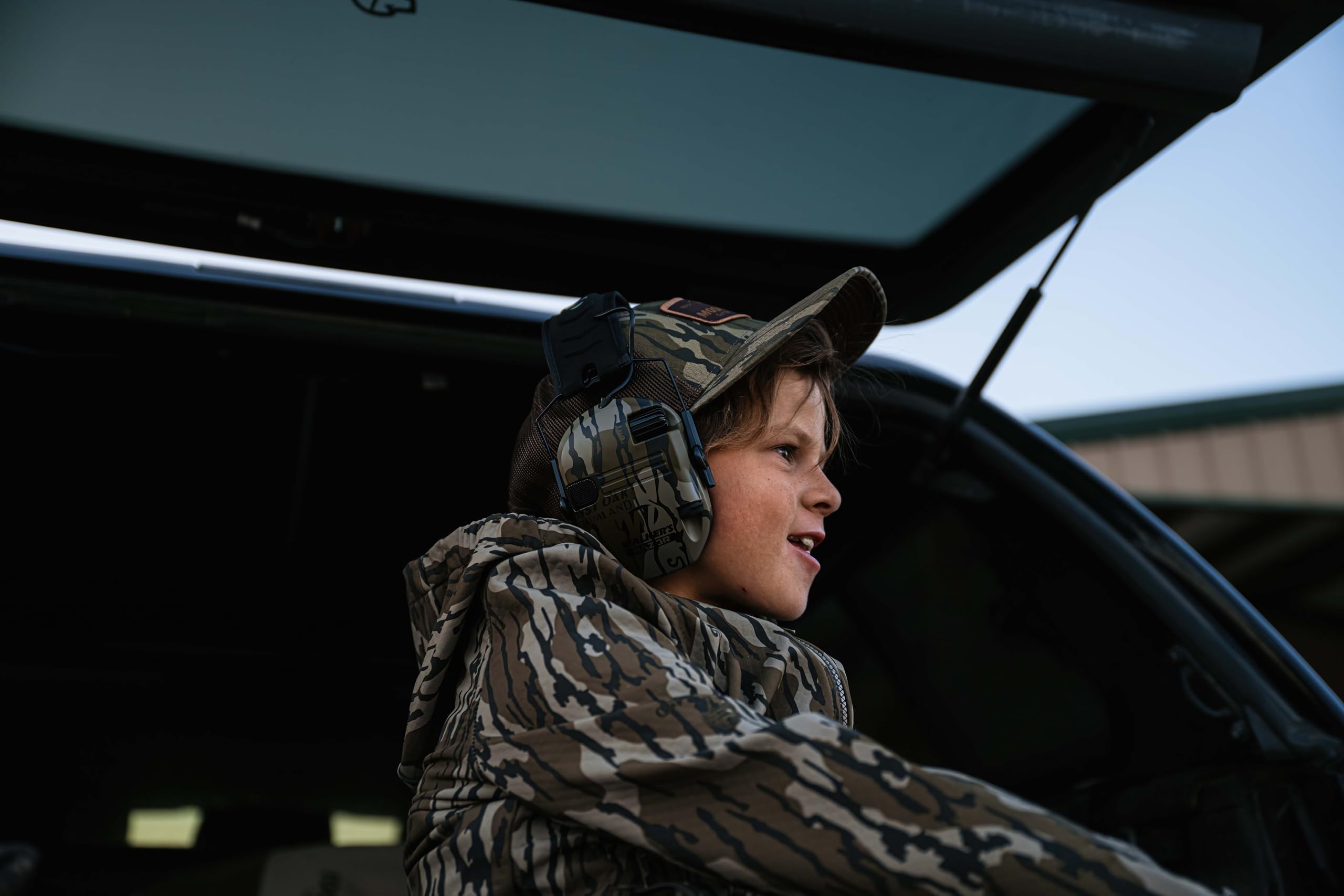Walker's Razor Slim Ultra Low Profile Compact Design Adjustable Hearing Protection Range Shooting Hunting Electronic Earmuffs, Mossy Oak Bottomlands