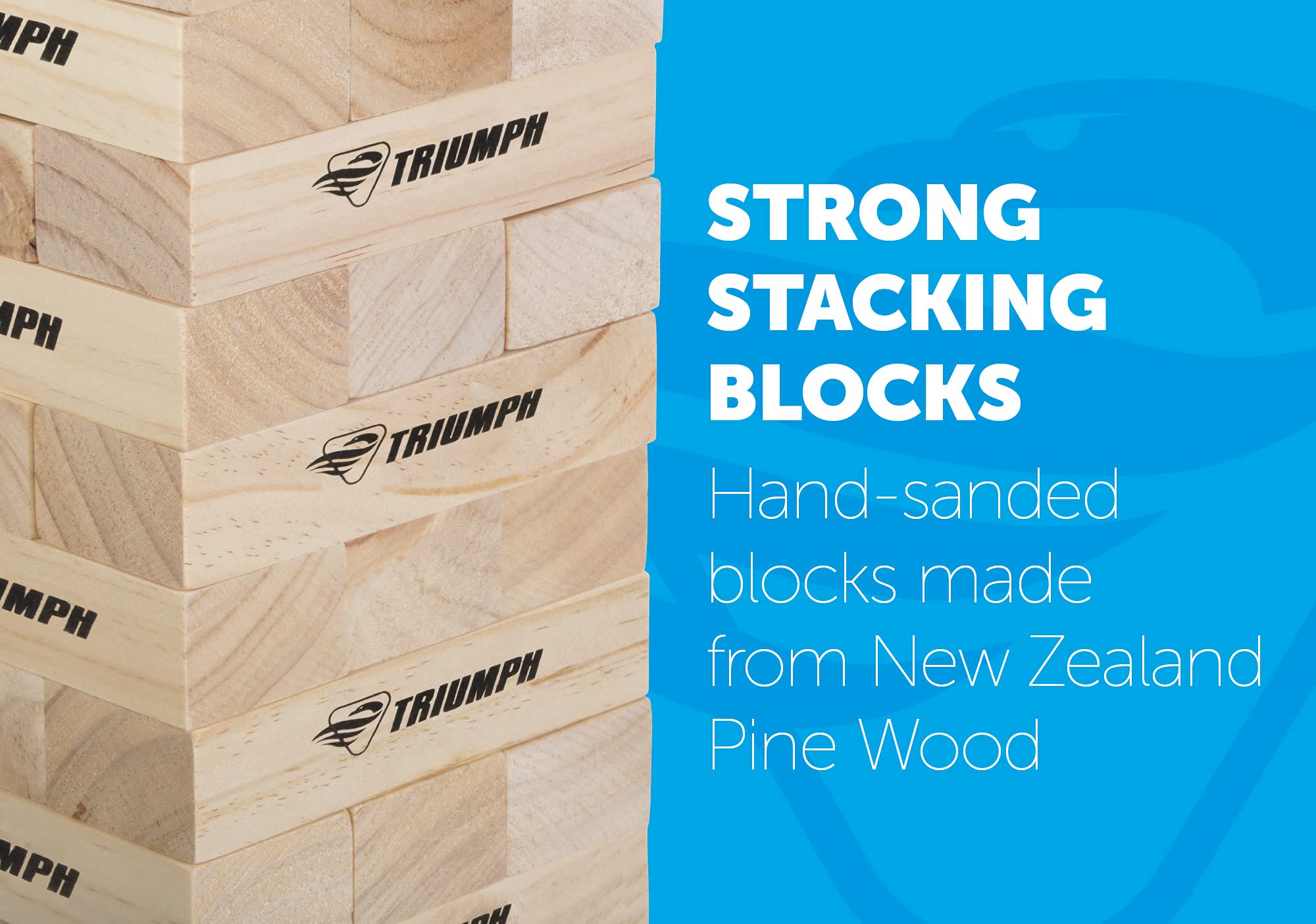 Triumph Large Tumble Tower Triumph - Includes 54 Wood Tumble Blocks and Carry Case