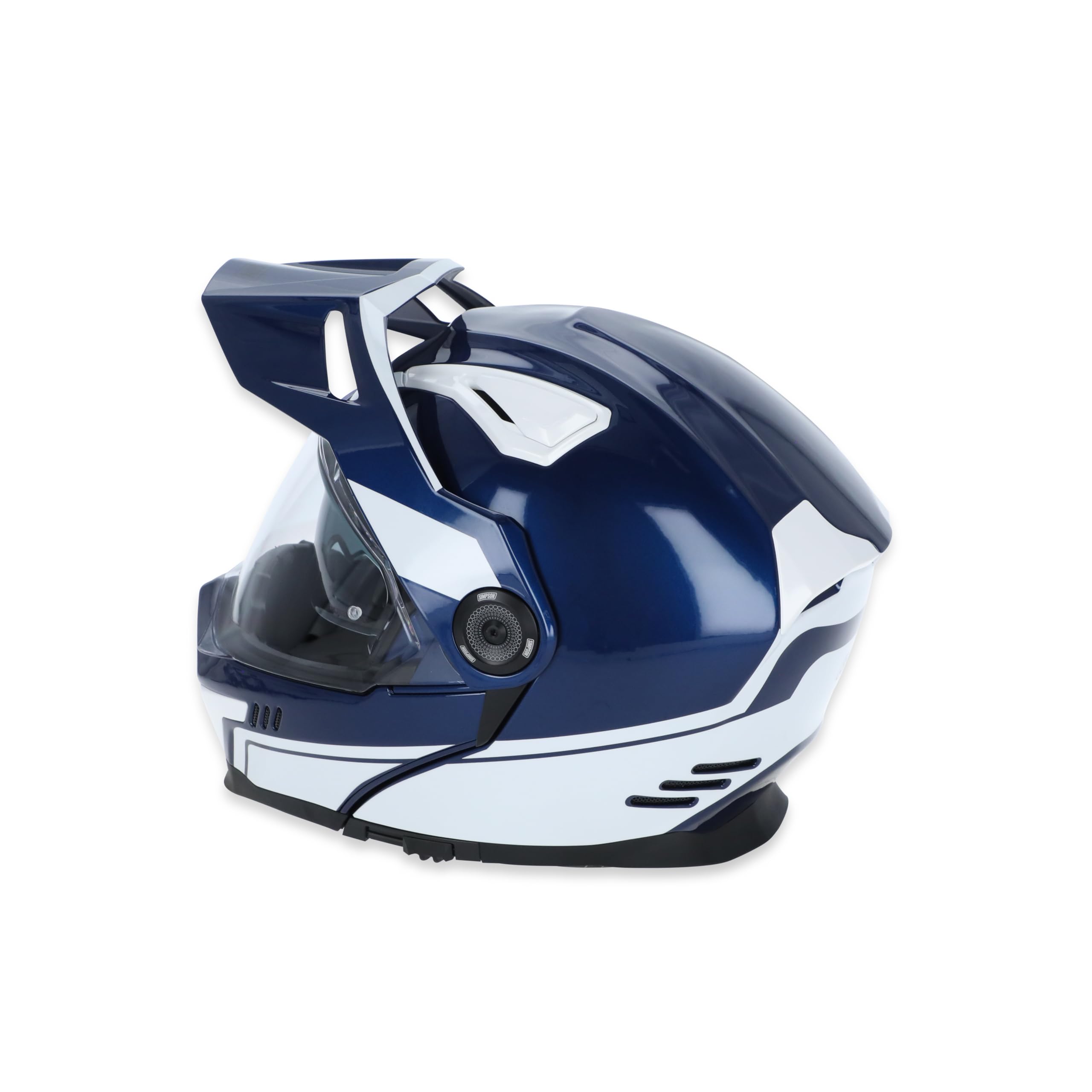 Journey Bandit Simpson Motorcycle Helmet - Blue/White - XL | Off Road Dirt Bike UTV Motocross ATV | Modular Full-Face Flip Up | Clear Pinlock Anti-Fog Visor Shield | DOT ECE Certified (JBDUWXL)