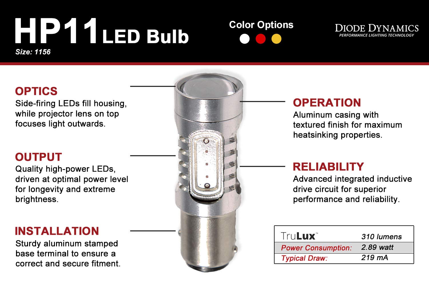 1156 HP11 Diode Dynamics Backup LED Bulbs