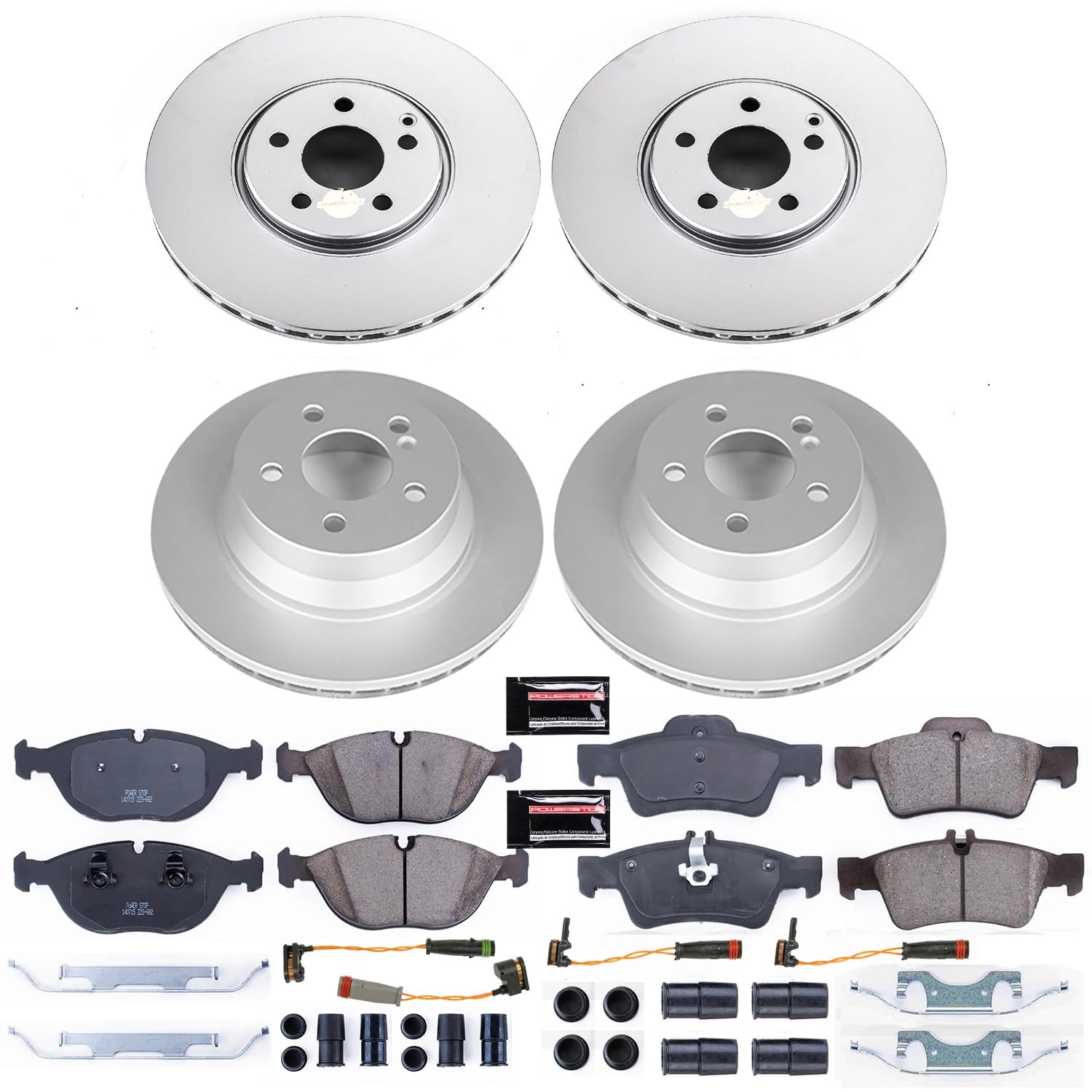 Power Stop Z23 Evolution Sport Geomet Coated Brake Kit Front & Rear For Mercedes-Benz E500 2004-2005 [Model Specific]