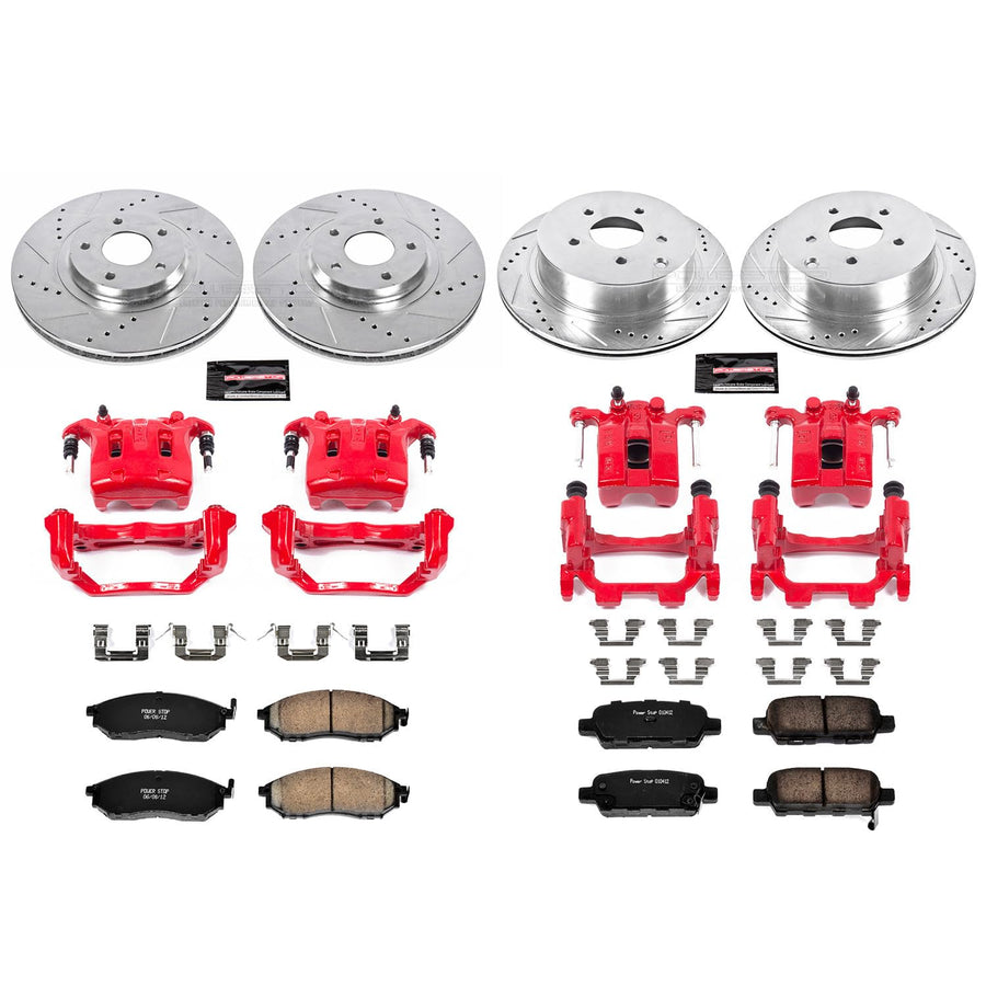 Power Stop Z23 Evolution Sport Brake Kit Front and Rear (with Calipers) For Nissan Murano 2011-2014 [Model Specific]