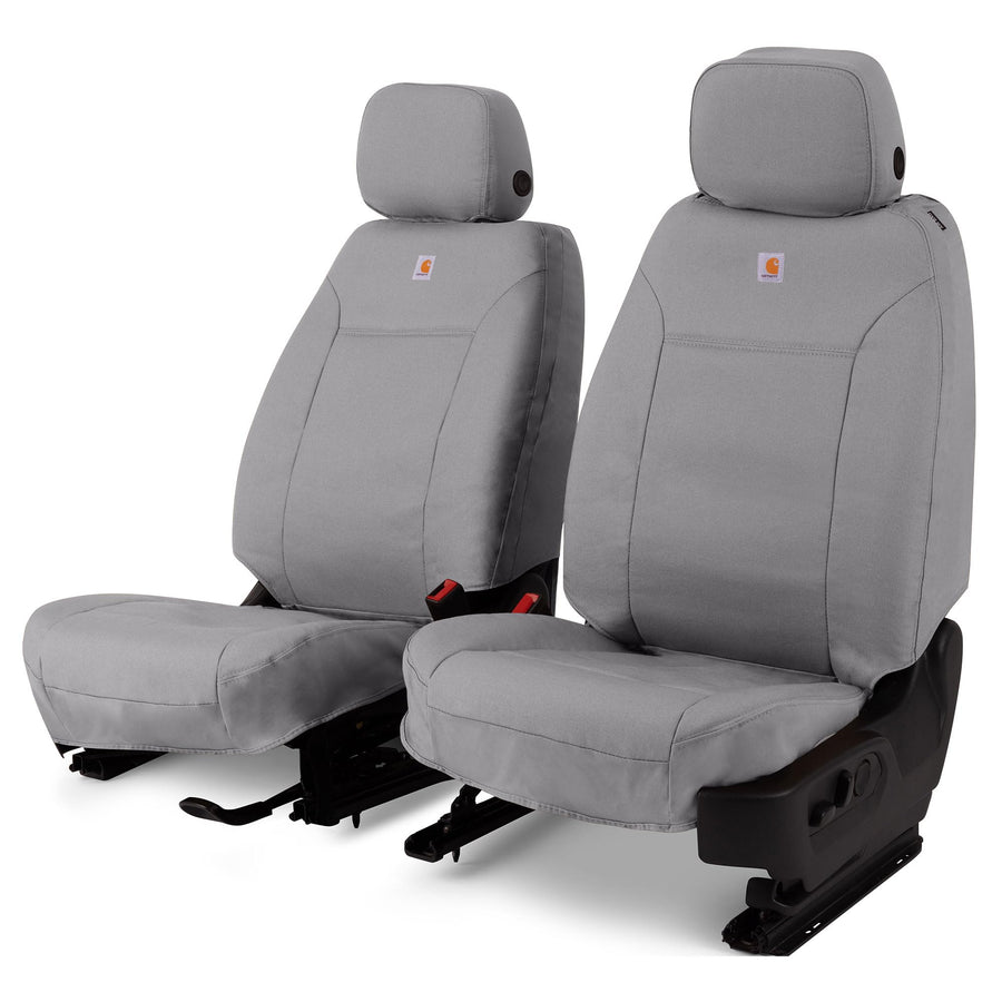 Covercraft Custom Seat Covers Carhartt SeatSaver | Fits 2022-2025 Toyota Tundra, 2023-2025 Toyota Sequoia | 1st Row Bucket Seats, Duckweave Gravel