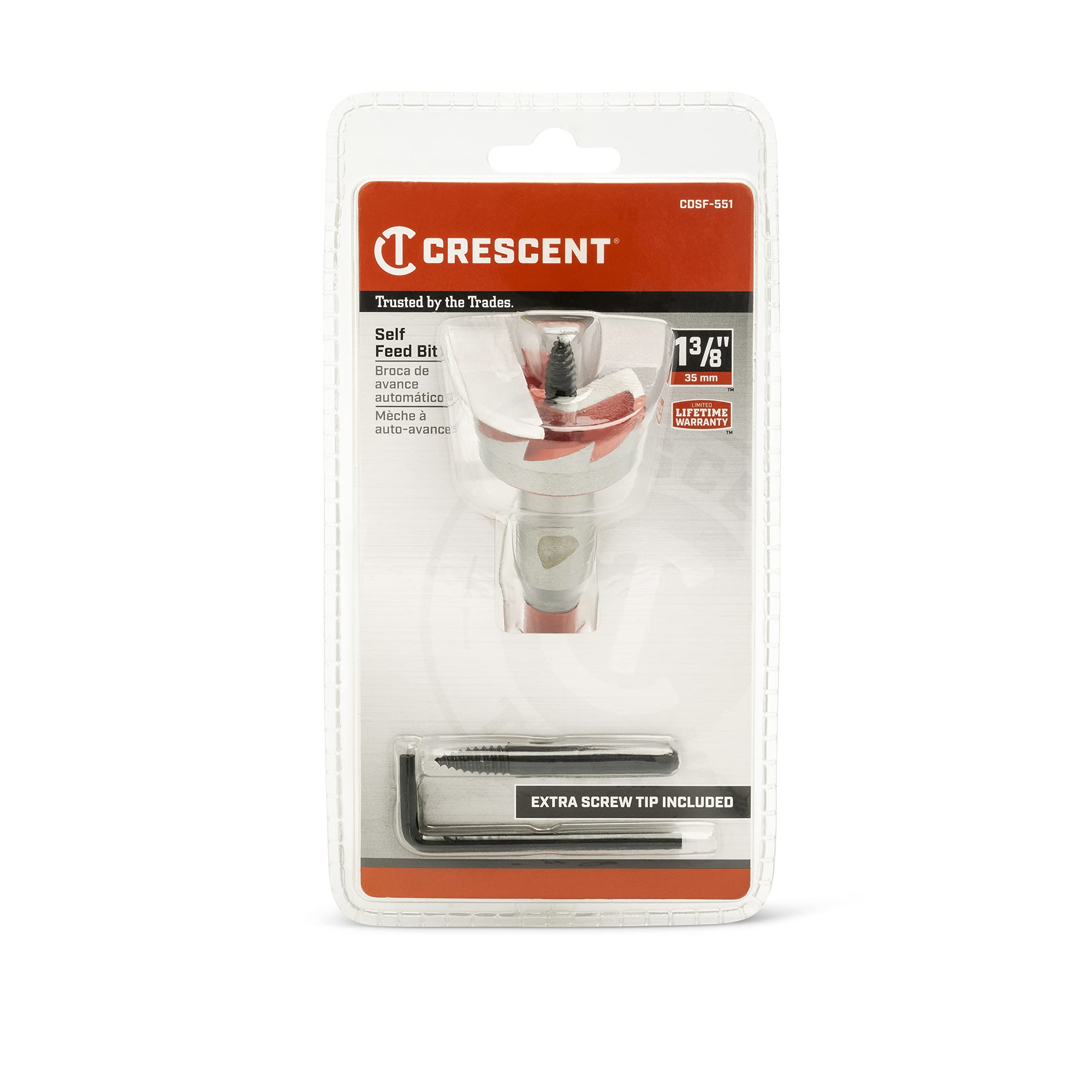 Self Feed Crescent Drill Bit | 5" x 1-3/8" | CDSF-551