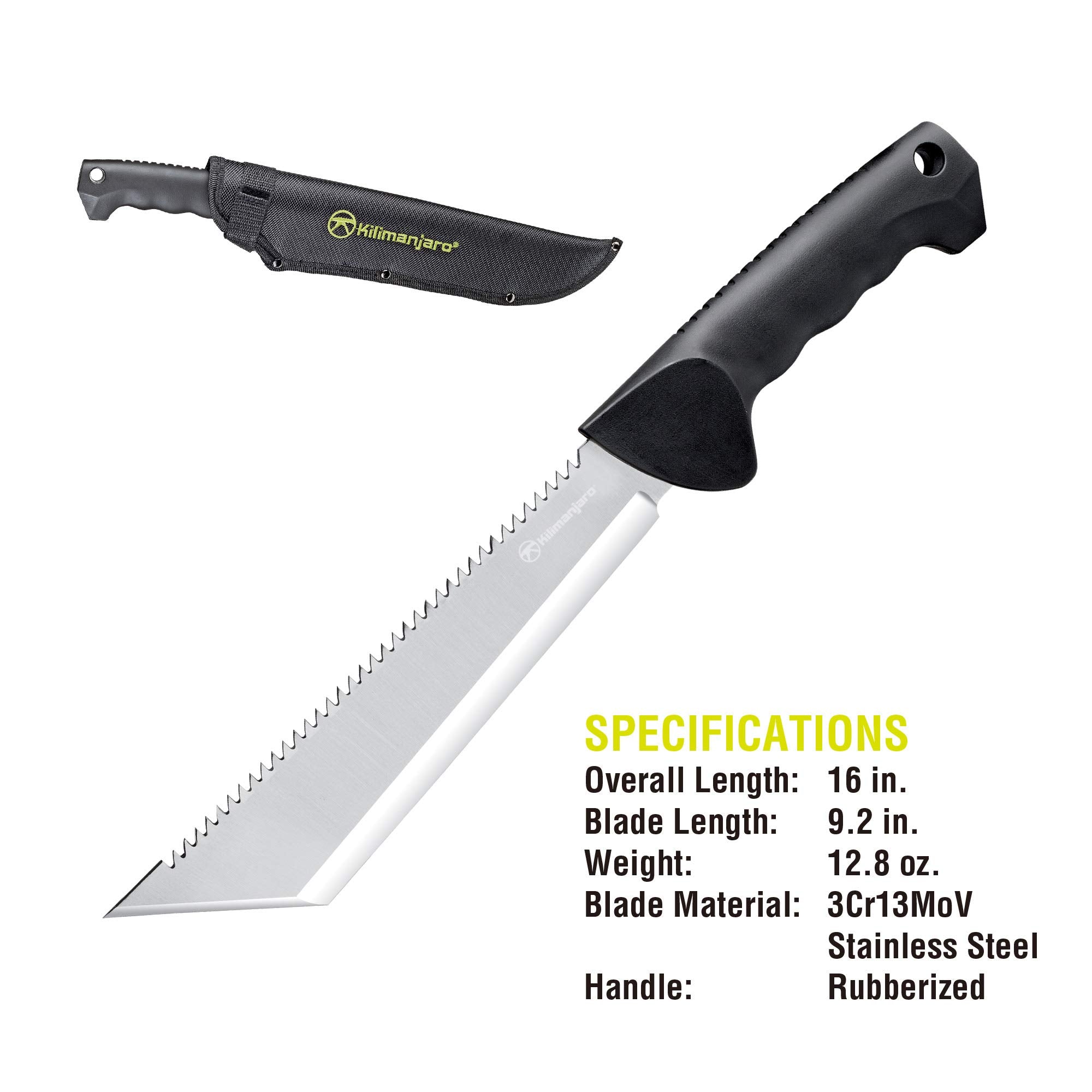 16 Inch Kilimanjaro Machete TM16 - Serrated Back - 910041