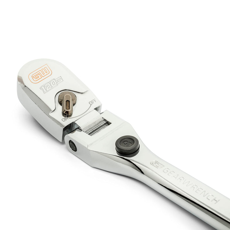 120XP GEARWRENCH 1/2" Drive Locking Flex Head Ratchet with Full Polish Grip - 81374