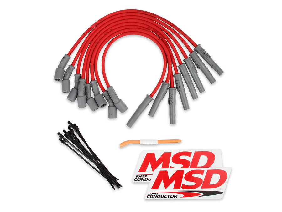Super Conductor MSD 31639 Spark Plug Wire Set, Red