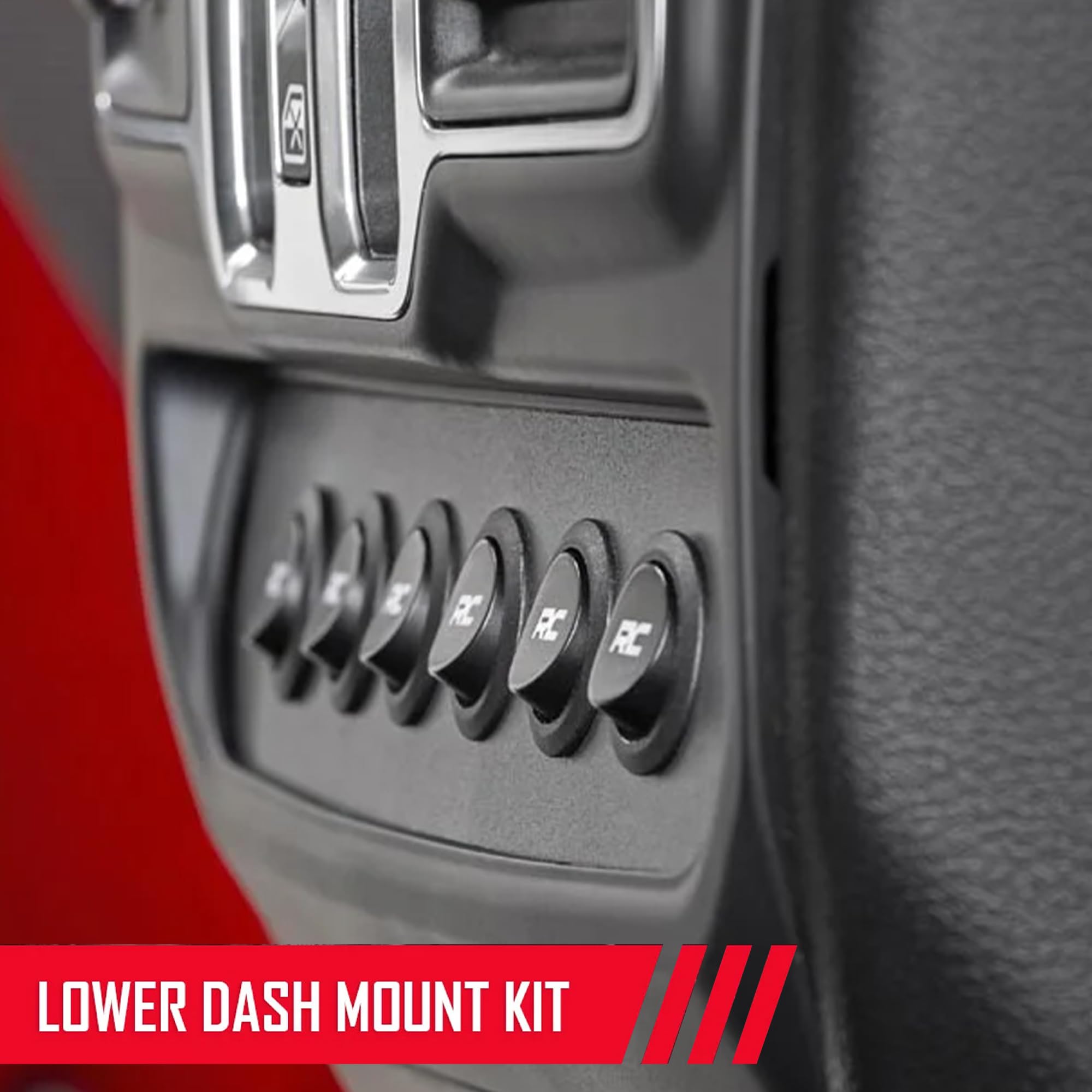 6 Gang Rough Country Lower Dash Switch Panel & Relay System - MLC-6 Light & Accessory Controller for Jeep Wrangler JL/Gladiator JT (2018-2026)