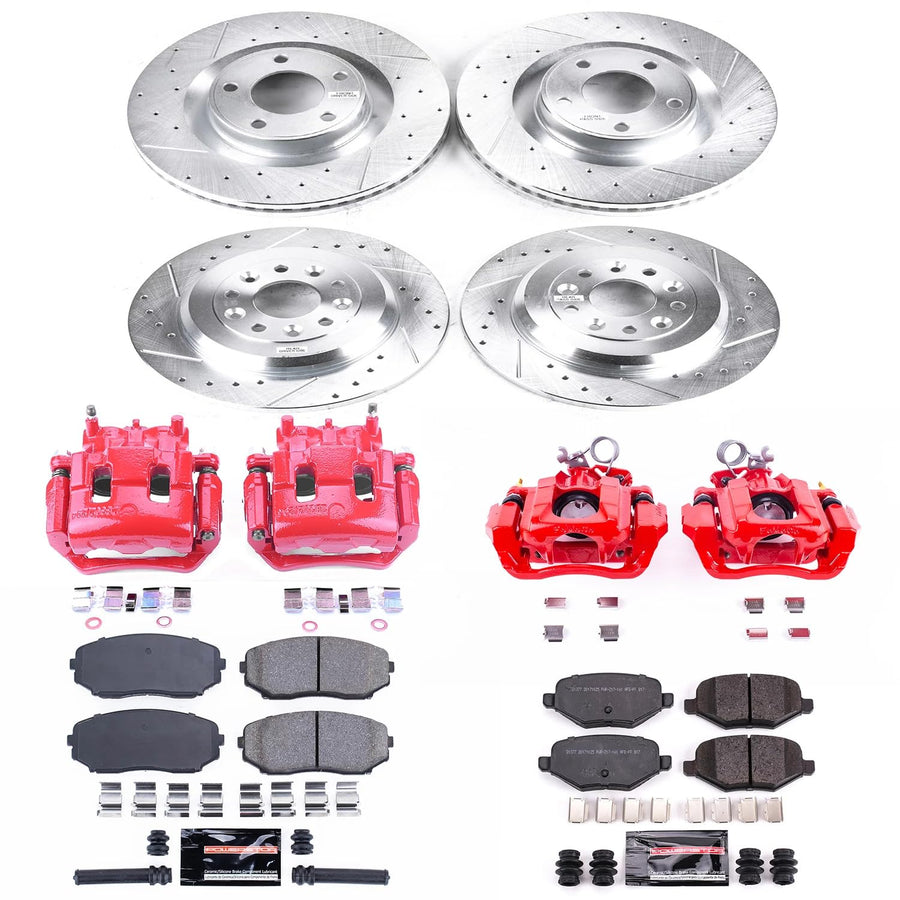 Power Stop Z23 KC5452 Evolution Sport Front & Rear Brake Caliper Kit- Brake Rotors, Brake Pads and Brake Calipers For Ford Edge 2011-2012, Lincoln MKX 2011-2012 [Model Specific]