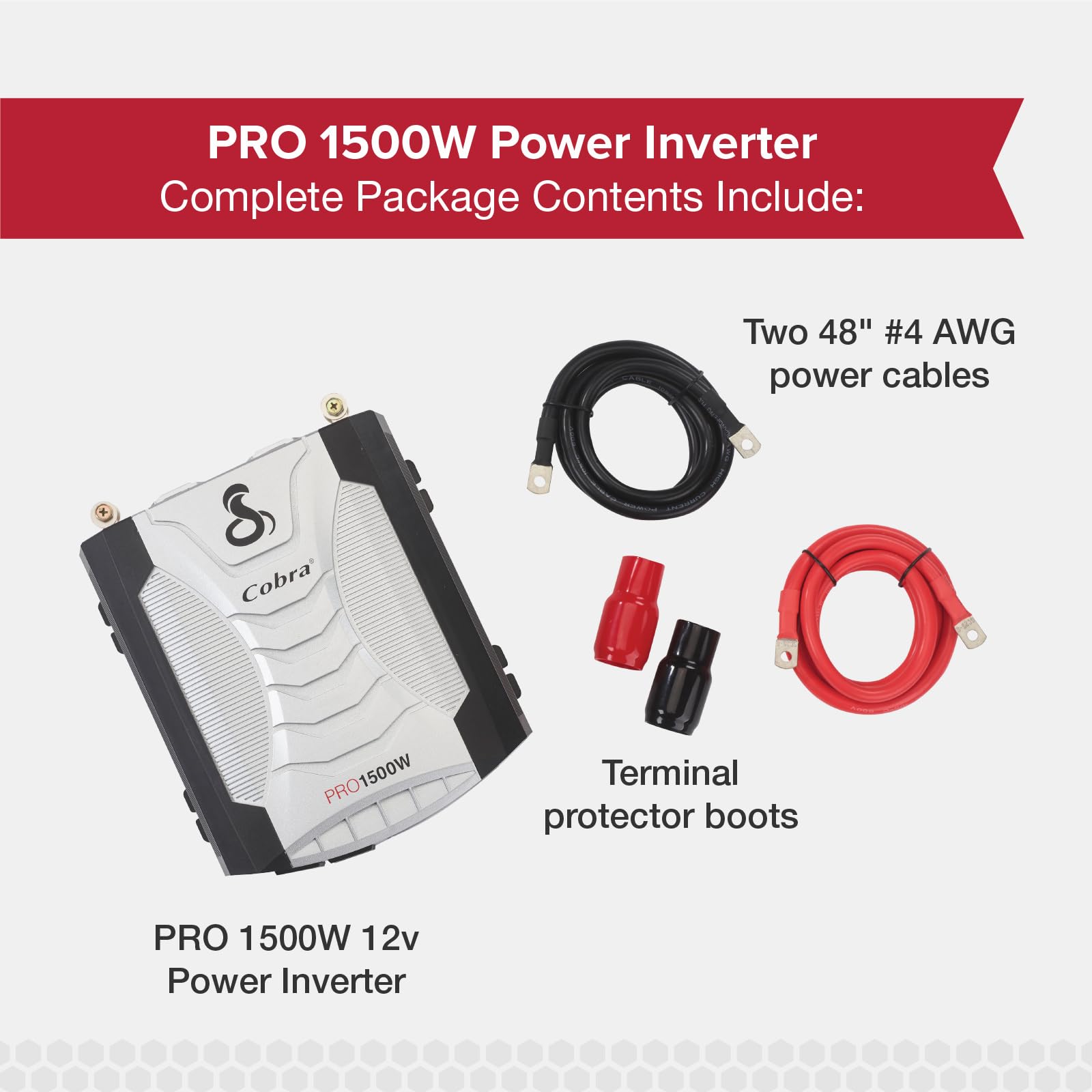 Cobra 1500W PRO Professional Grade Power Inverter, Portable – 1500-Watt Car Charger, 4 Grounded AC Outlets, 2 Fast Charge USB Ports and Remote Controller (CPIALCDG1) Compatible