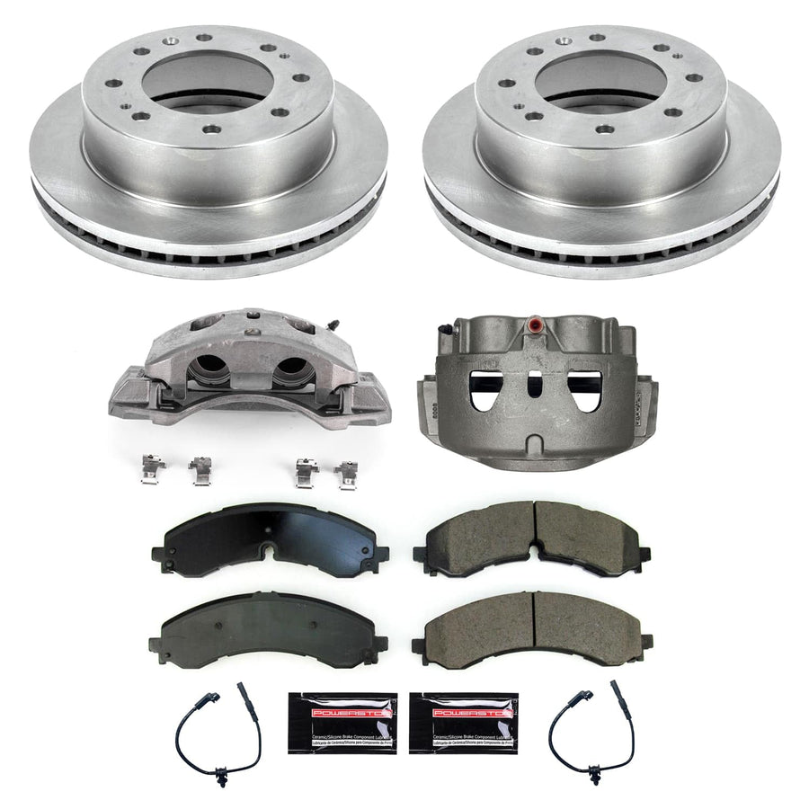Power Stop KCOE8670B Replacement Brake Pads and Rotors Kit Front with Calipers For Chevrolet Silverado 3500 HD 2020-2021 [Application Specific]