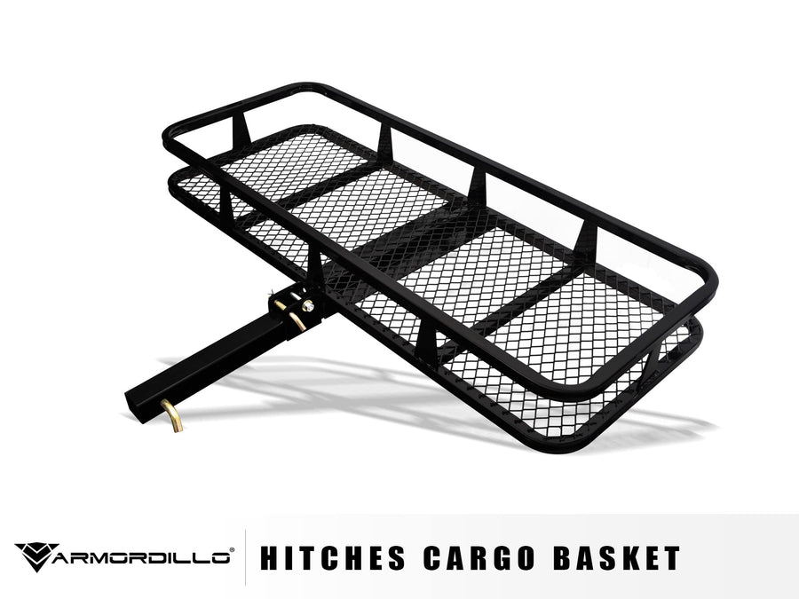 50-Inch Armordillo Universal Foldable Mesh Rear Hitch Cargo Basket Fits 2" Receiver Tube
